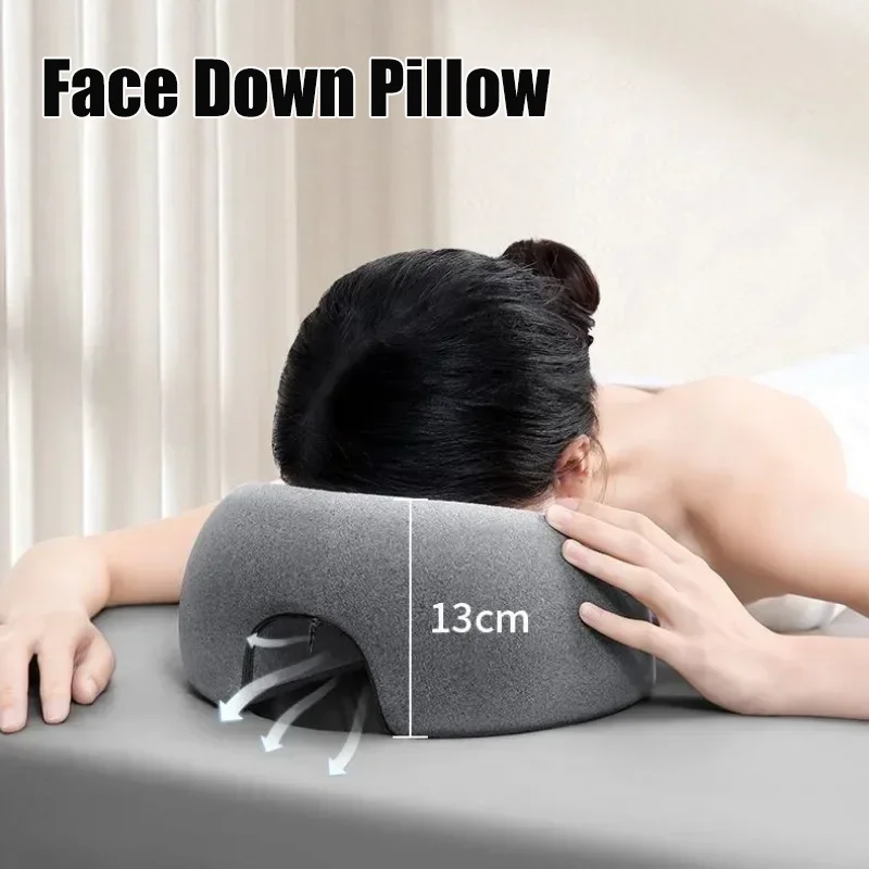 Face Down Ergonomics Pillow Memory Foam Breathable Head Rest Support Pillow Body Massage Face Rest Pillow For Beauty Salon