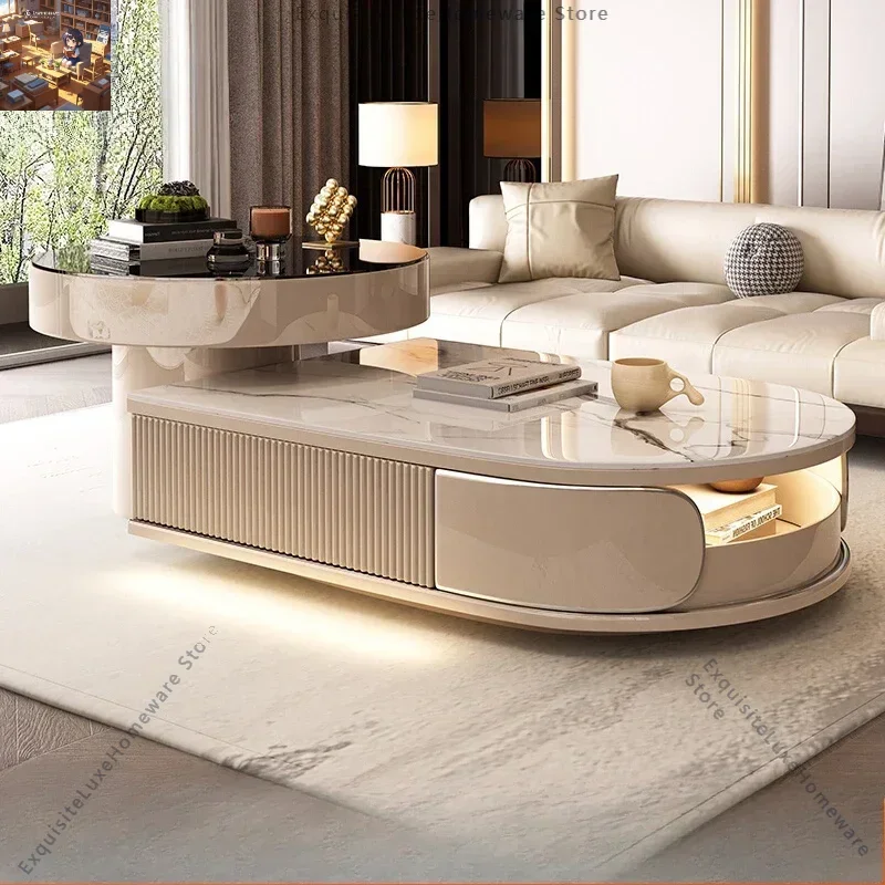 

Luxury Design Coffee Table Storage Home Nordic Designer Entryways Side Table Space Saving Unique Mesa De Centro Sala Furniture