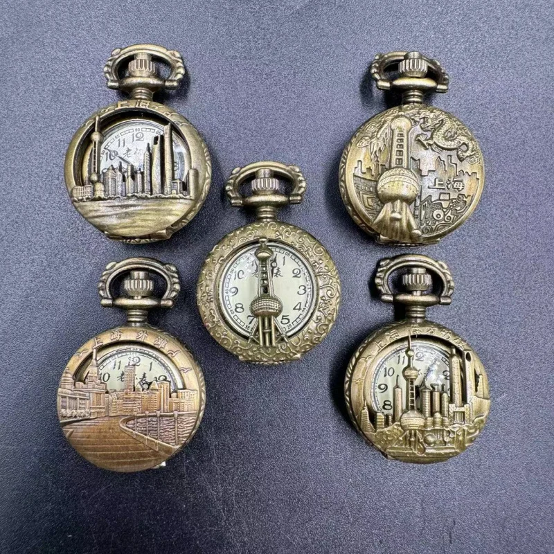 Orientalny zegarek kieszonkowy Pearl Bund Yuyuan Garden City Temple Old Shanghai Scenic Spot Souvenir Feelings Retro Little Creative Gift