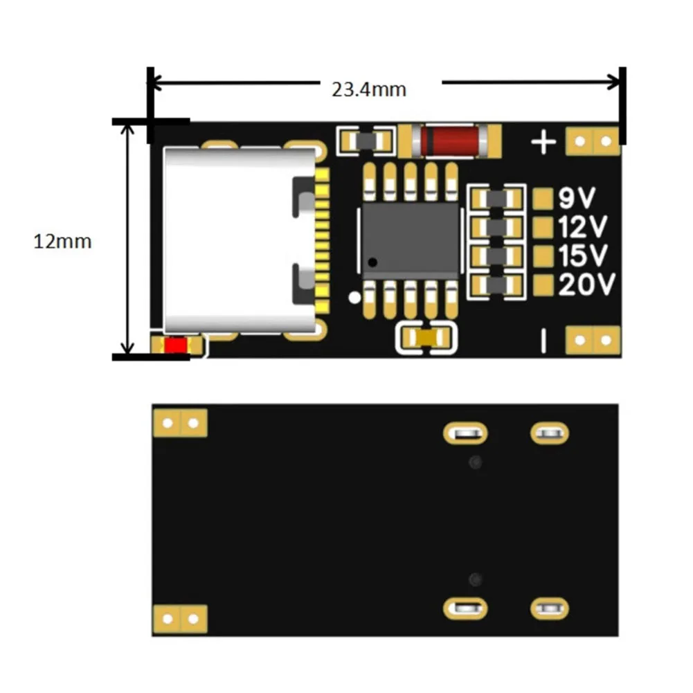 DC Powered Device Converter Charging Protocol Support PD QC Trigger Board Small Footprint PCB Supports PD And QC Protocols