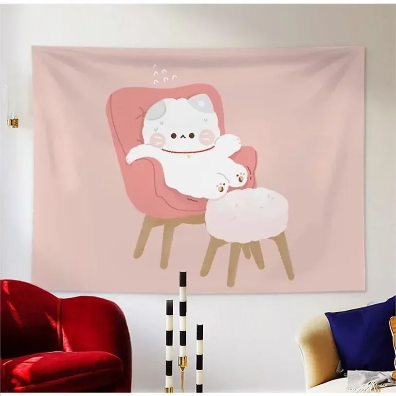 Customizable Cute Bear Tapestry Decor Feminine Room Tapestry Kawaii Room Decor Wall Pendant Tapestry