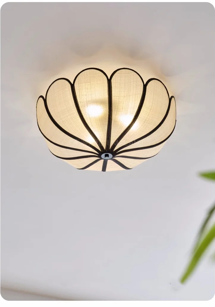 Nordic E27 Wabi Sabi Ceiling Lamp Bedroom Romantic Light