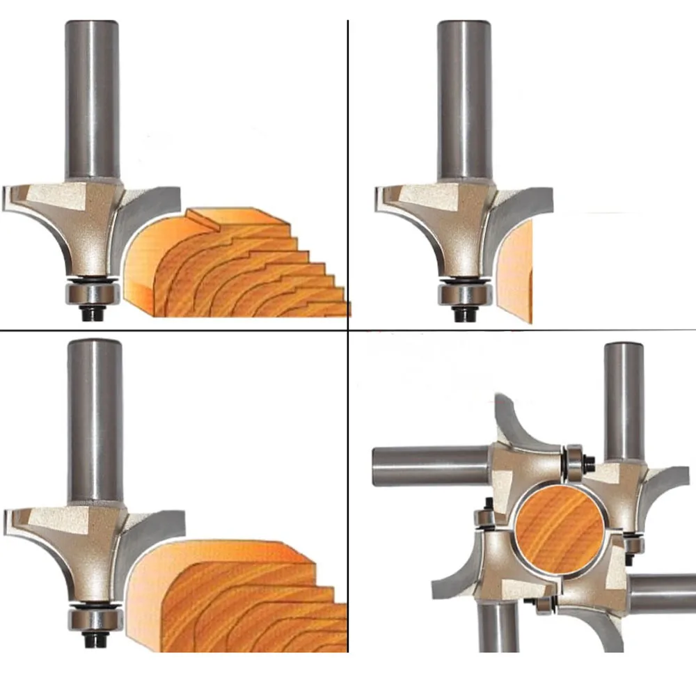 1Pc Hoek Rond Over Router Bit Met Lager Voor Hout Houtbewerking Filet Cutter Gereedschap Wolfraamcarbide Frees