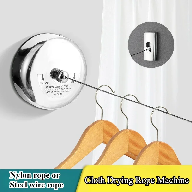 1pc RV Cloth Drying Rope Machine 304 Stainless Steel Telescopic Clothes Drying Rope Campervan Motorhome Outdoor Home