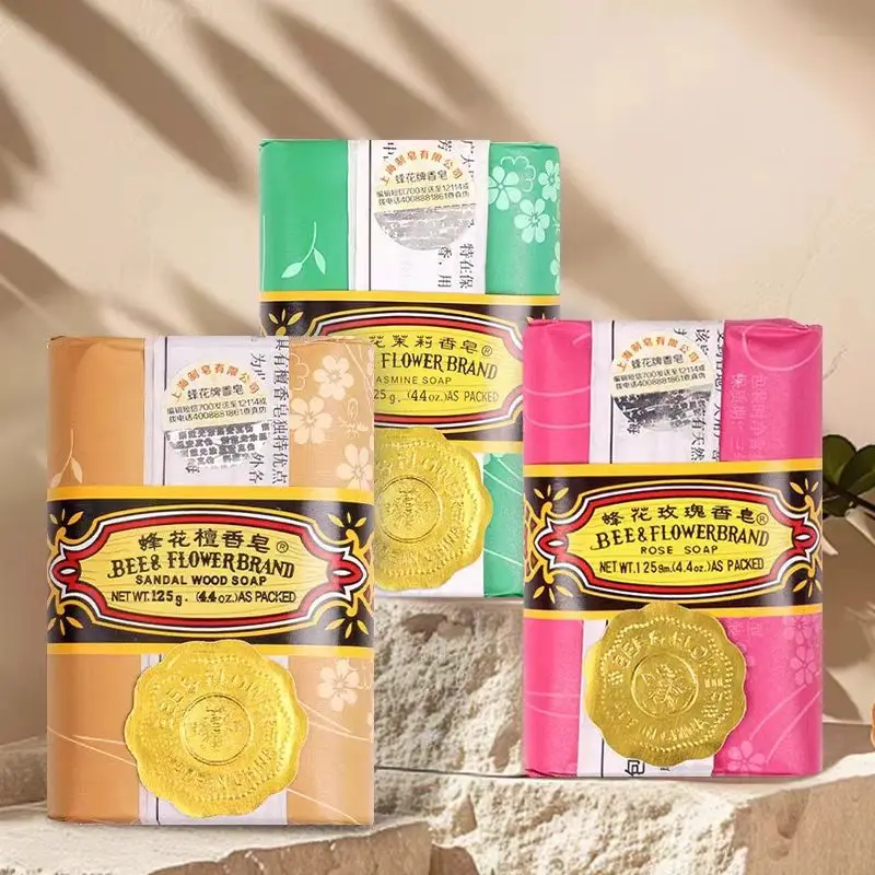 

Bee & Flower Sandalwood Soap 125g, Wooden Aroma for Bath & Shower, Handmade Luxury Bar Soap