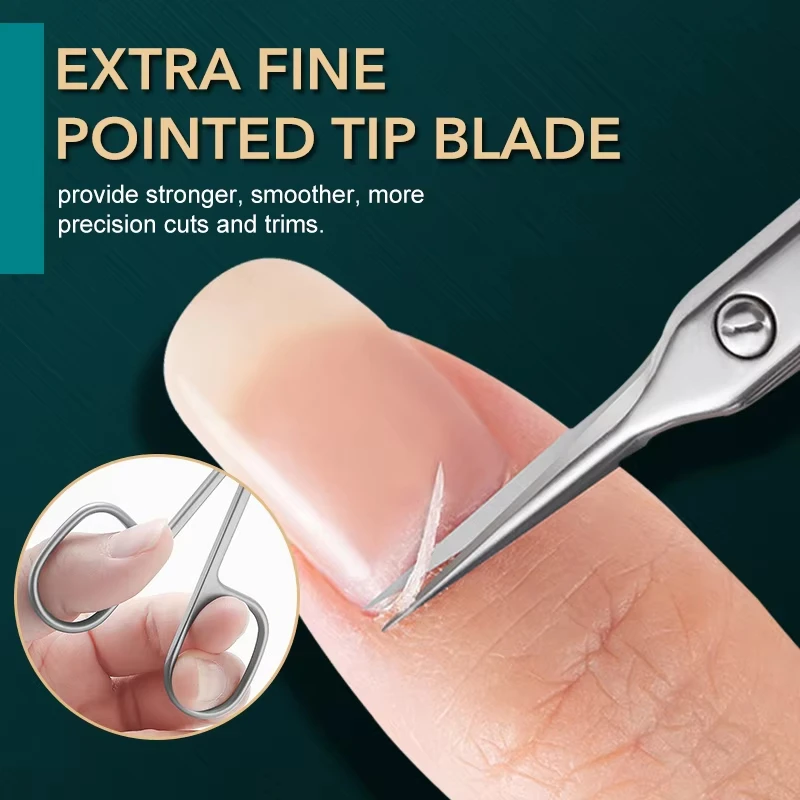 Stainless Steel Finger Cuticle Scissors, Russian-Style Curved Tip Cuticle Scissors With An Arc-Shaped Tip Suitable For Nail Care
