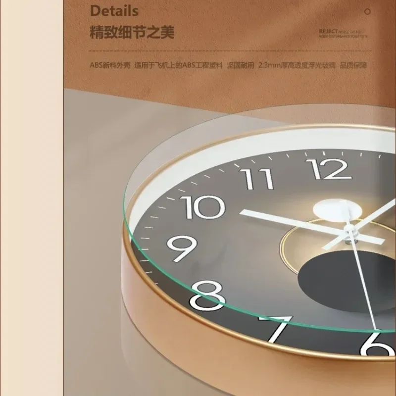 10/12inch Wall Clock Silent Non-Ticking Battery Operated Round Luxury Modern Wall Clock for Office School Home Decor Living Room