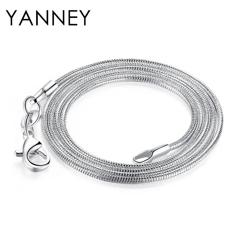 

Hot Sale 925 sterling silver 1MM 16-30 Inches Simple Snake Necklace For Women Fashion Wedding Party Gift Jewelry Wholesale