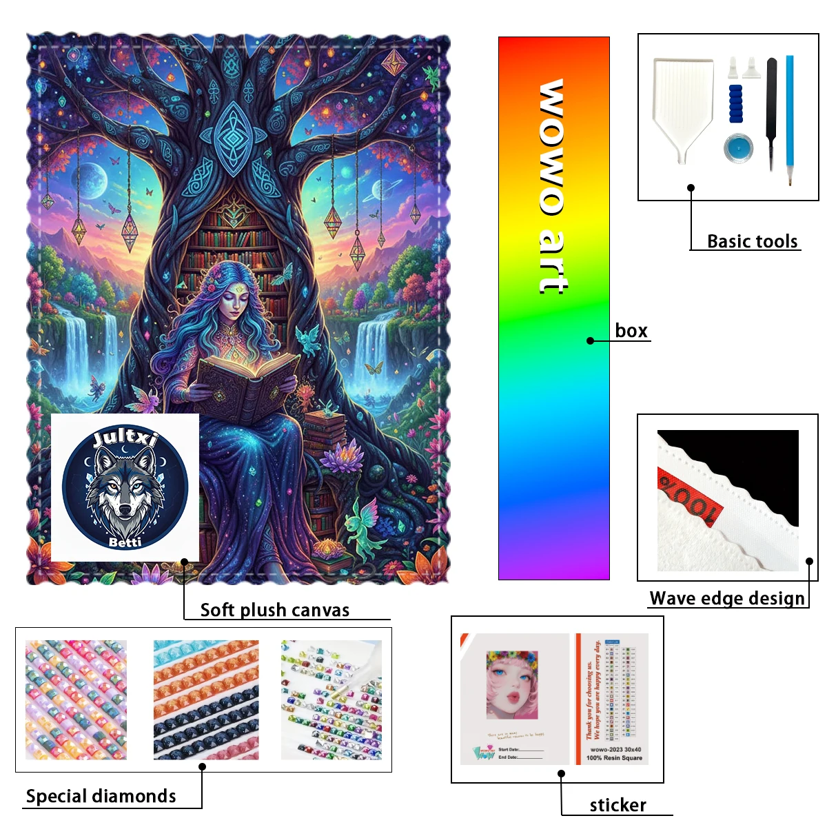 

【Betti_ Diamond Art】The girl reading under the Tree of Wisdom Crystal AB Rhinestone FD Rhinestone Perfect Resin Diamond