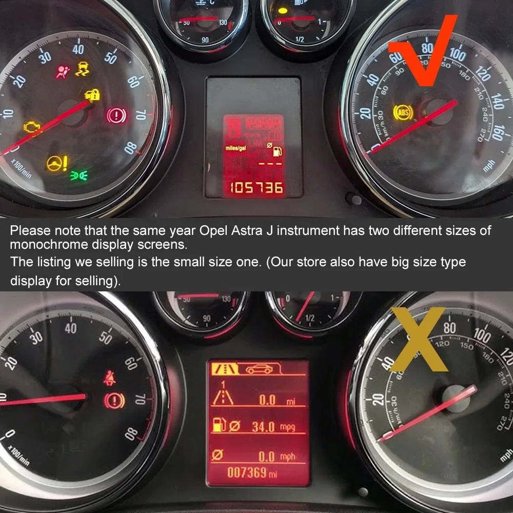Display für Vauxhall Opel Astra J Instrumentencluster 2009-2016 – Detail 4