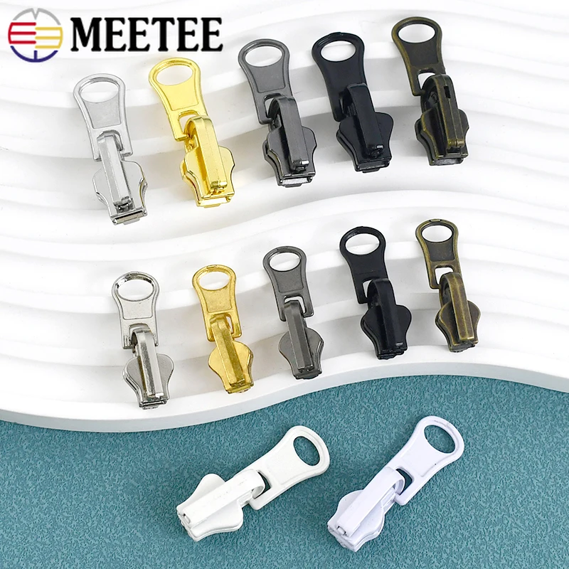 

5/10Pcs 3# 5# 8# Double-sided Rotary Zipper Slider for Nylon Metal Resin Zip Bag Garment Zips Puller Repair DIY Sewing Accessory