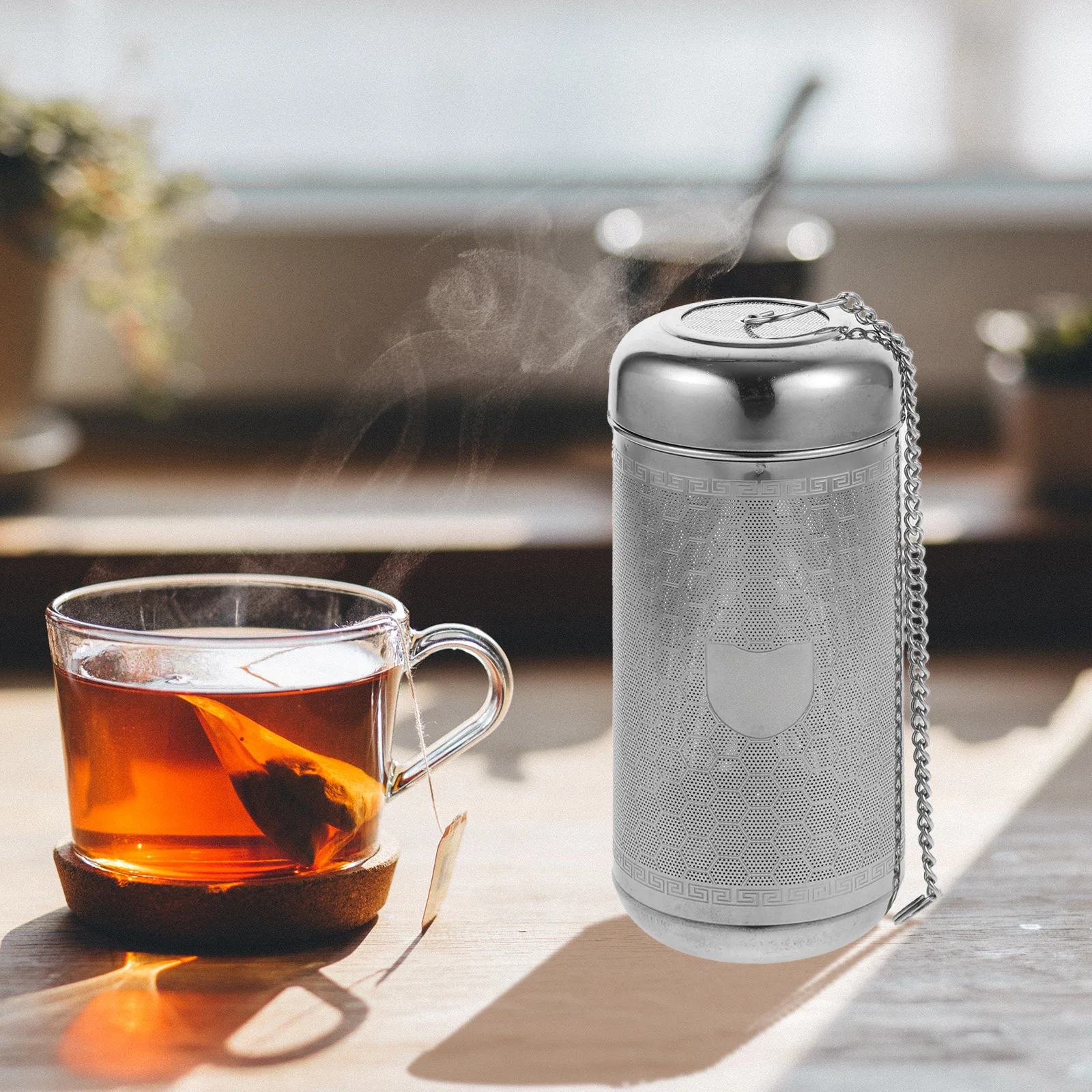 

Stainless Steel Tea Strainer Ball Corrosion Resistant Fine Mesh Infuser for Loose Tea Leaves Portable Household Kitchen