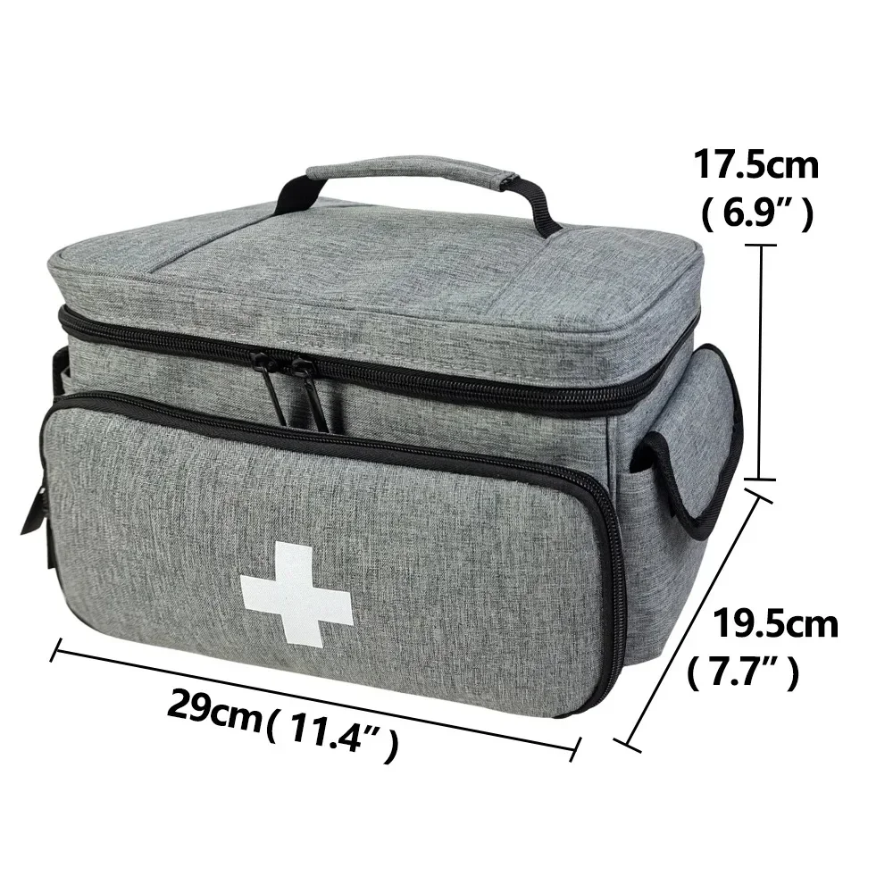 Handy Medical Kit Multi Pocket Sorting Organizer First Aid Kit for Family Clinics Schools Health Rooms Travel Medicine Cabinet