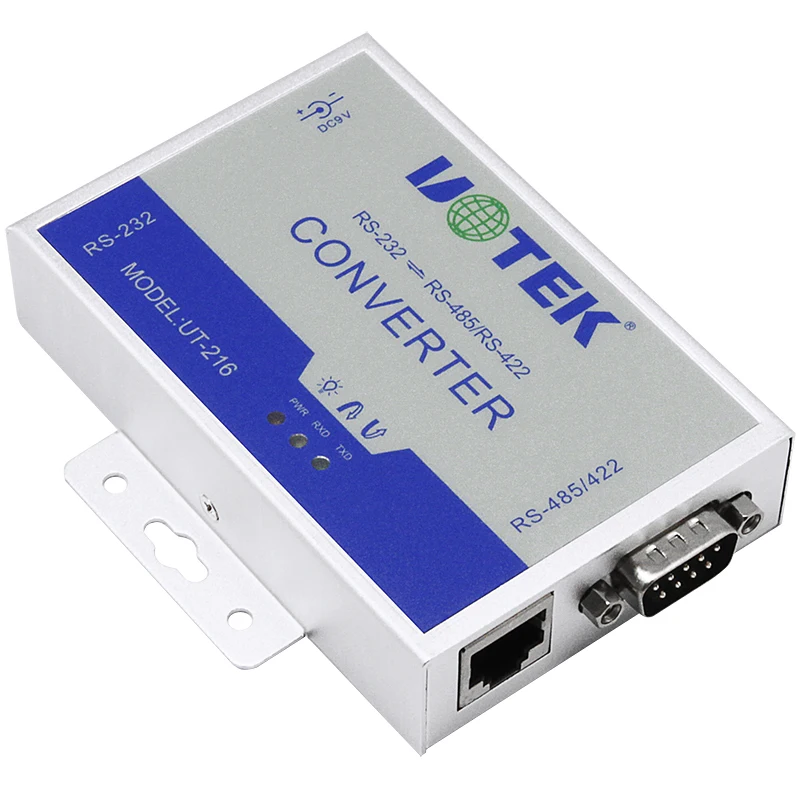 UOTEK Converter RS232 to RS485 RS422 Conversion Adapter DB9 Com Connector 600W Lightning Surge Protection UT-216