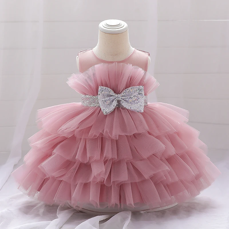 Summer Fluffy First 1st Birthday Dress For Baby Girl Clothes Baptism Lace Princess Dress Girls Dresses Party Tutu Gown 0-3Y