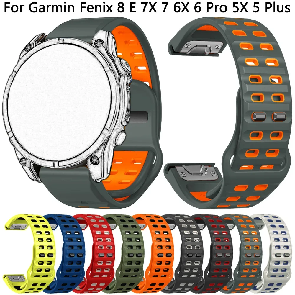 Garmin Fenix 8 E 7 7X 6 6X Pro 5 5X Plus、Epix Pro Gen 2、955、945スマートウォッチバンド用ストラップ 26mm 22mm シリコンブレスレット 51mm 47mm