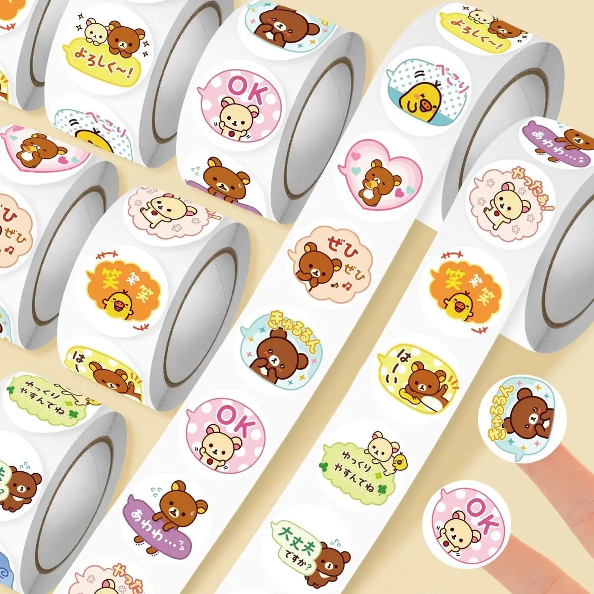 500 Stück Kawaii Cartoon Rilakkuma Anime Aufkleber DIY Handy Gepäck Scrapbook Kinder Geburtstagsgeschenke Spielzeug Niedliche Aufkleber Sticker – Detail 2