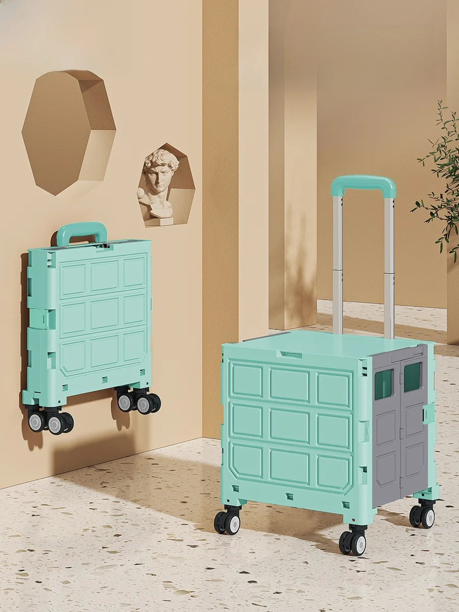 foldable-shopping-cart-with-pull-rod-camping-vegetable-buying-car-with-wheels-portable-lightweight-plastic-body-home-use
