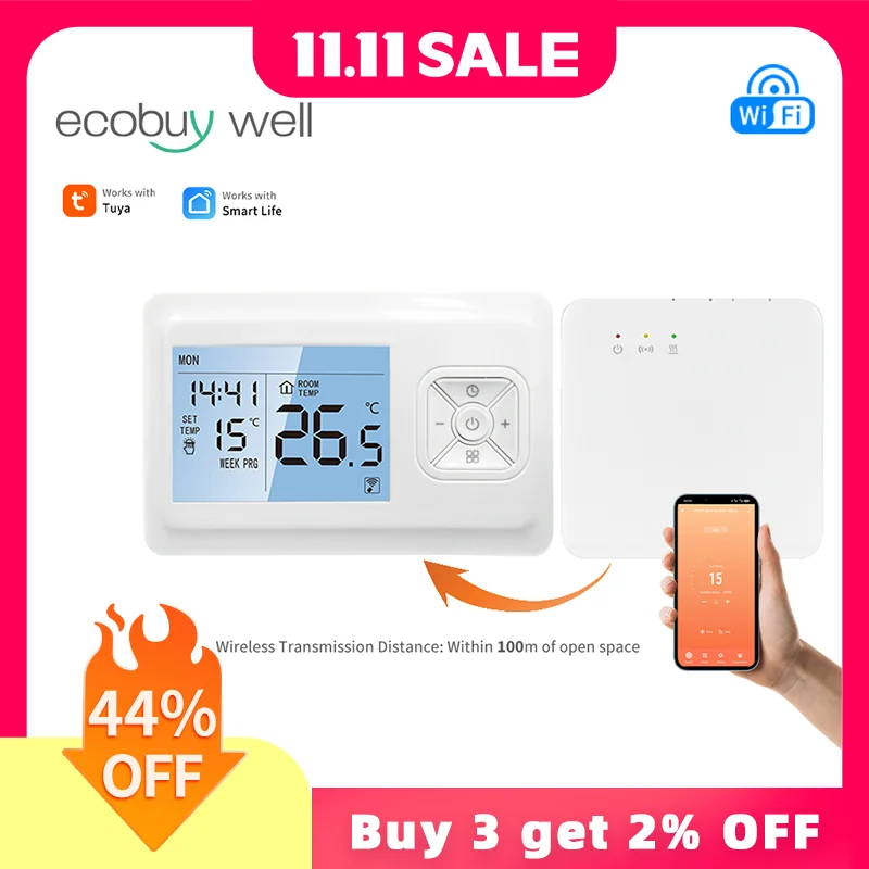 

Tuya Smart Wifi Heating Thermostat Wireless Boiler Thermostats Wifi Battery Operated Gas Boiler Temperature Controller Alexa