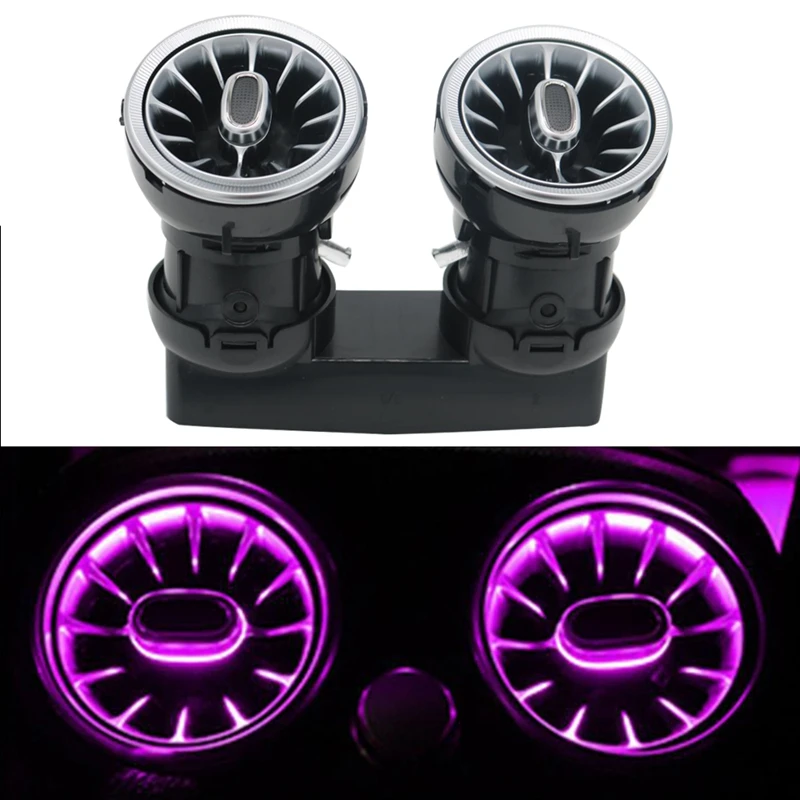 Rear Air Conditioning Vents 64Color LED Turbine Ambient Light For Mercedes Benz C /E/GLC/ Class W213