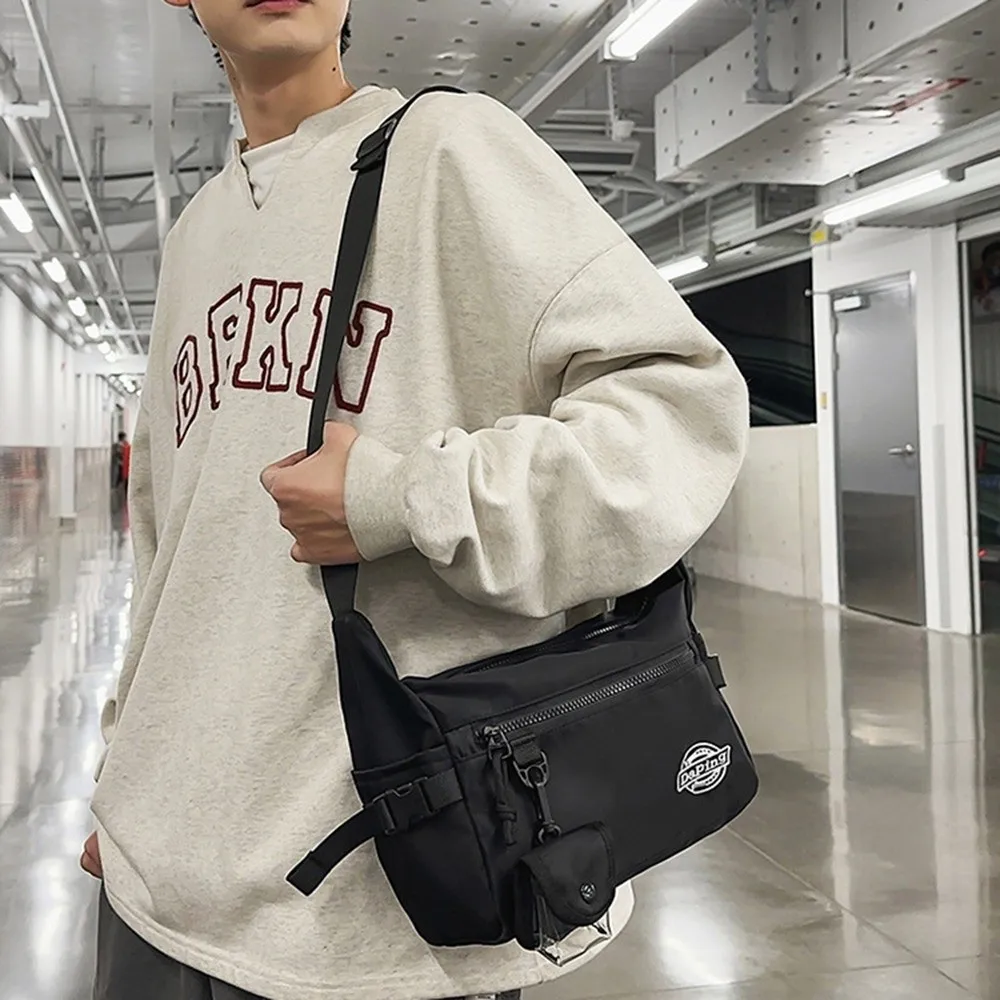 

Multifunctional Crossbody Message Bag Korean Style Waterproof Nylon Shoulder Bag Street Style Sports Square Shoulder Bag Woman