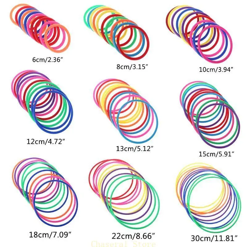 E7CE 10 Pcs Plastic Toss Rings Target Throw Carnival Backyard Park Games Kids Intelli