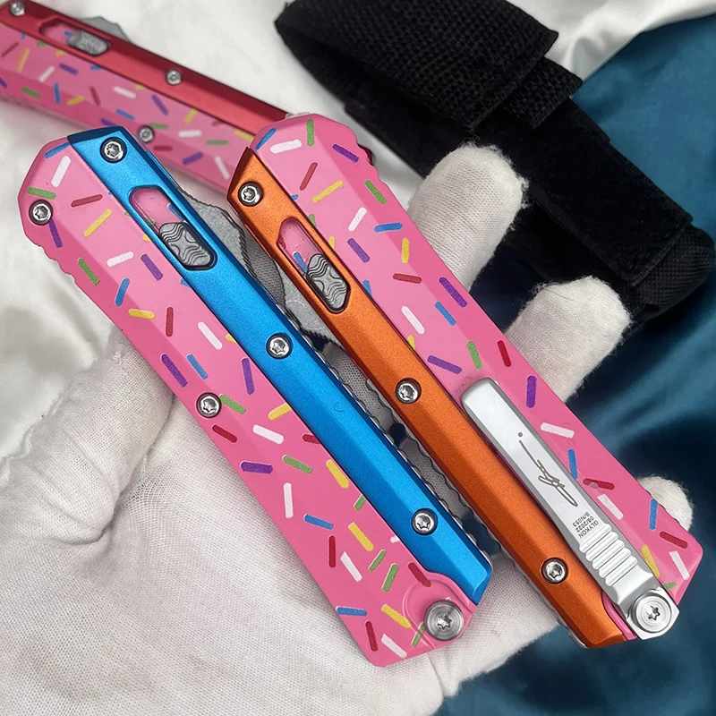 

Glykon Donut Knife Micro OTF Tech Knives Острое лезвие из цинкового алюминия Ручка Тактический нож Открытый Охота Кемпинг EDC Инструмент Нож