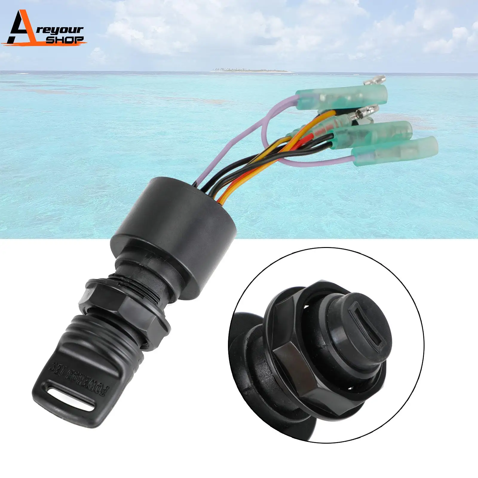 

Areyourshop Boat Ignition Key Switch fit for Mercury Outboard Control Box Motor 87-17009A5 Boat Parts