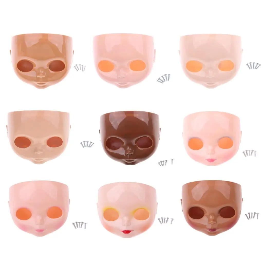 Blythe Dolls Head Change Shell Faceplate Backplate Parts for 12inch Takara Blythe Doll Accessories Set