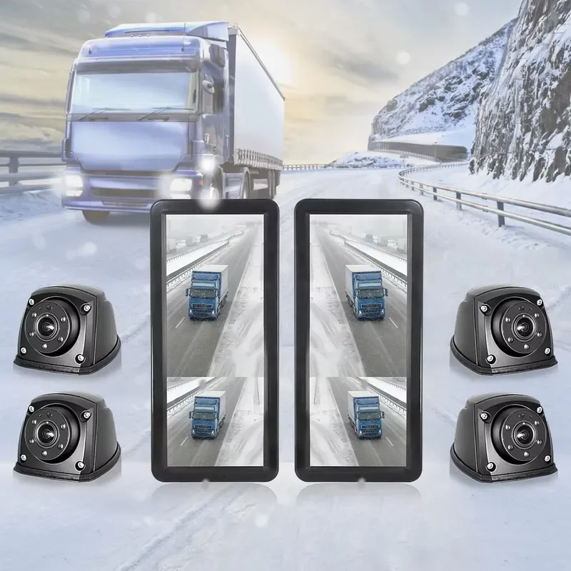 STONKAM 12.3 Inch Bus Display Side Mirror Rear View Electronic Mirror Camera System Video Recorder Blind Spot Mirror