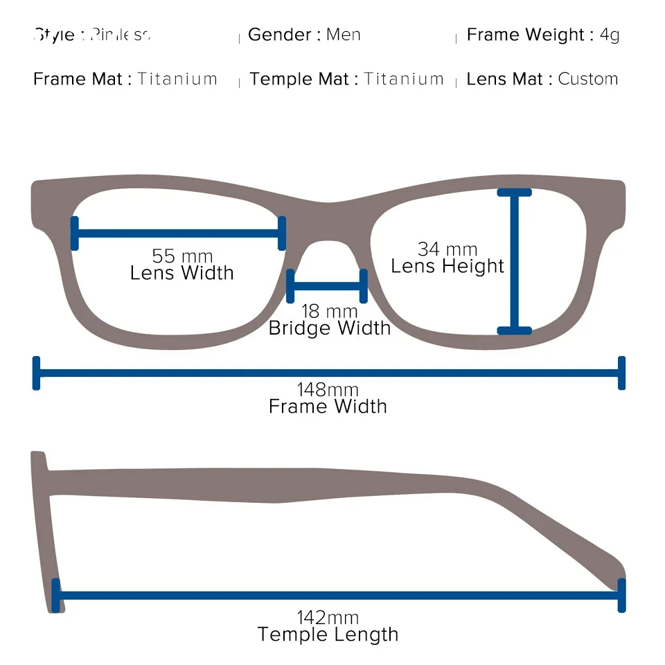 Rimless Titanium Prescription Glasses Men Custom Optical 1.74 Bifocal Eyeglasses High Myopia Multifocal Progressive Eyewear 2025