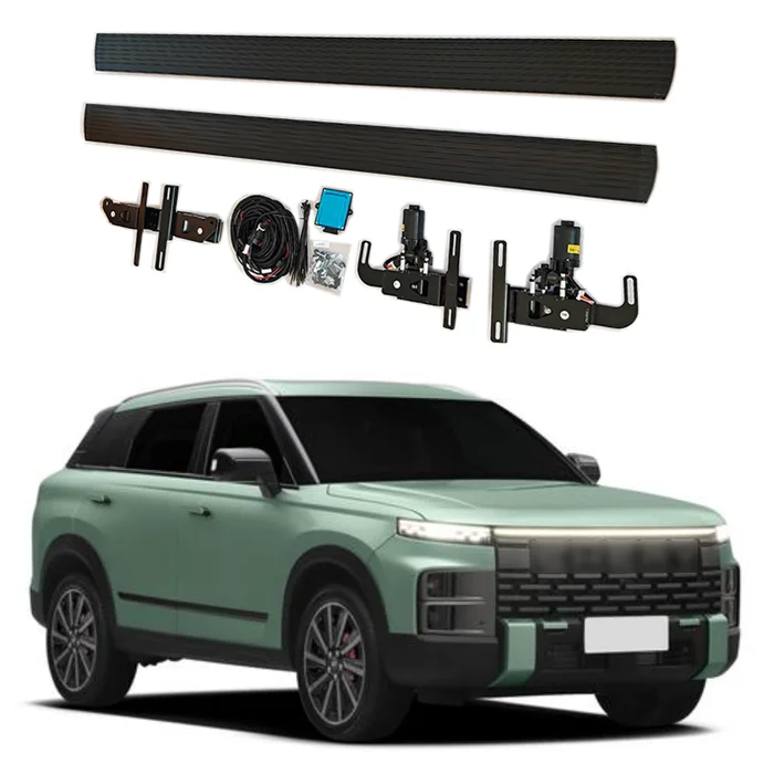 Smart Electric Side Steps, Dual Motor Power Running Boards with Brackets for Jaecoo J7 SUV, Powder Coated Aluminum Alloy, Matte