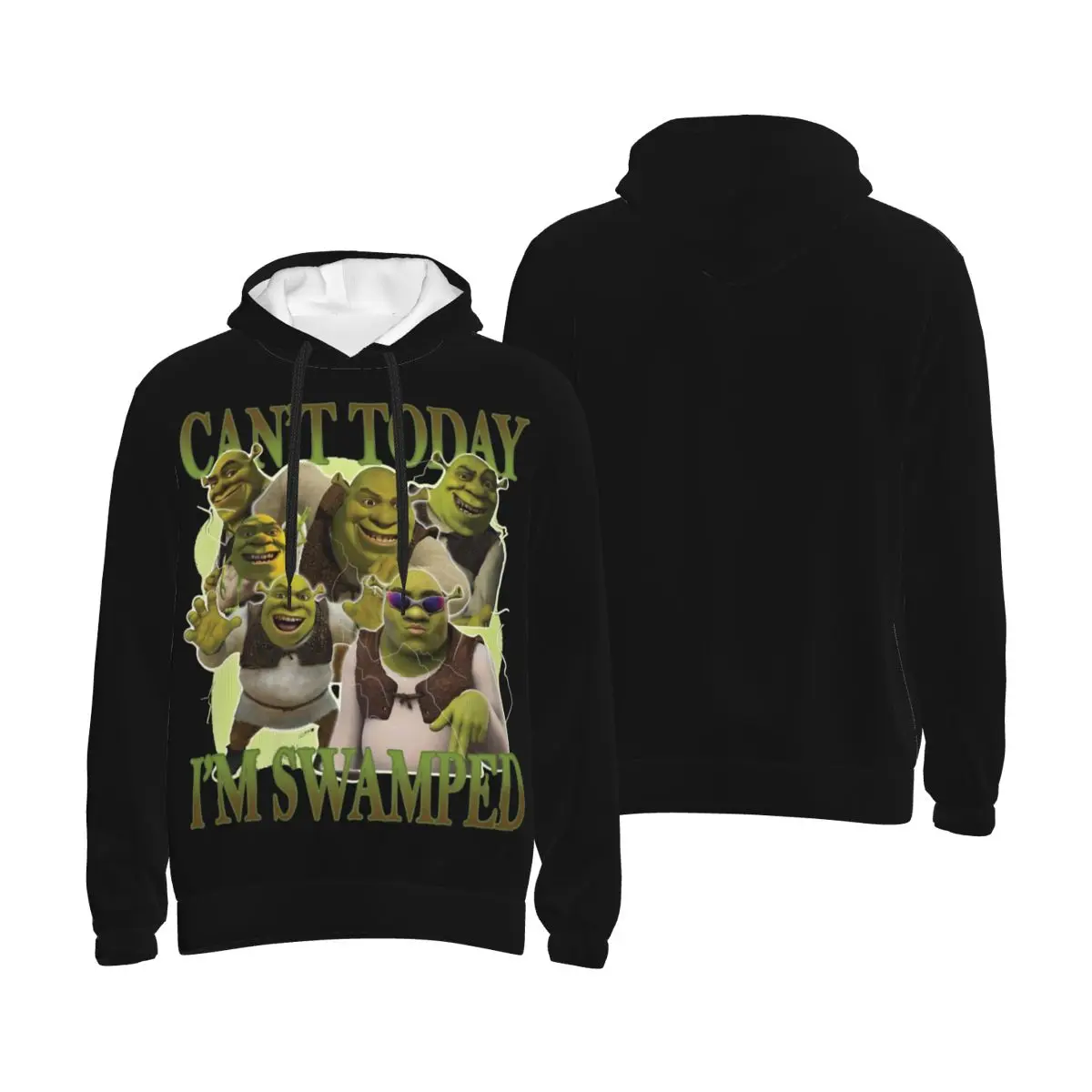 Can't Today I'm Swamped Funny Shreks Sassy Hoodie Sweatshirt Bootleg Kanga Pocket Hoodies Stylish Pullover Long Sleeve Shirts