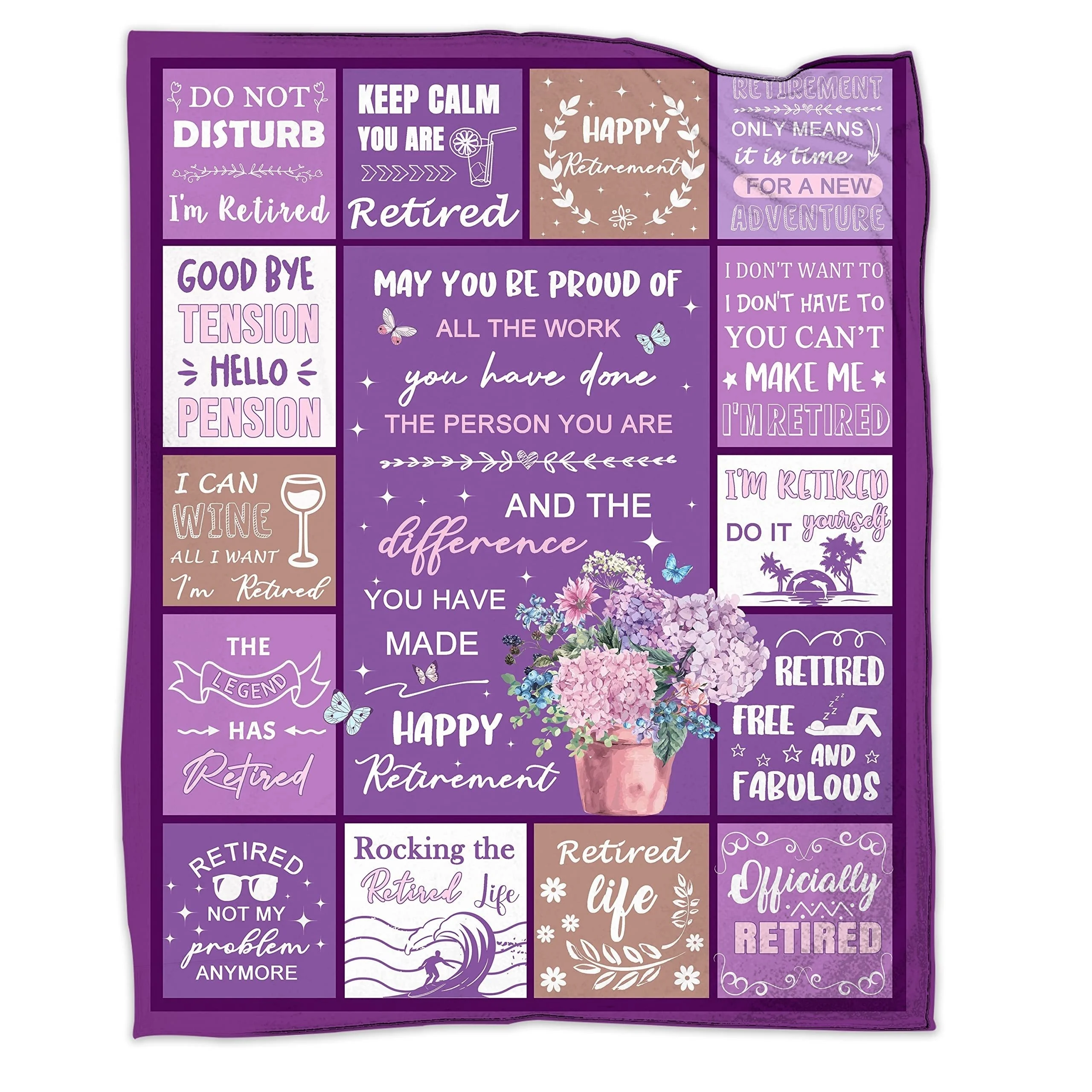 1pc Vintage Style Retirement Gift for Women, 50 x 60 Inches - Elegant Mixed Colors, Hand Wash Only, Perfect for Retirement Party