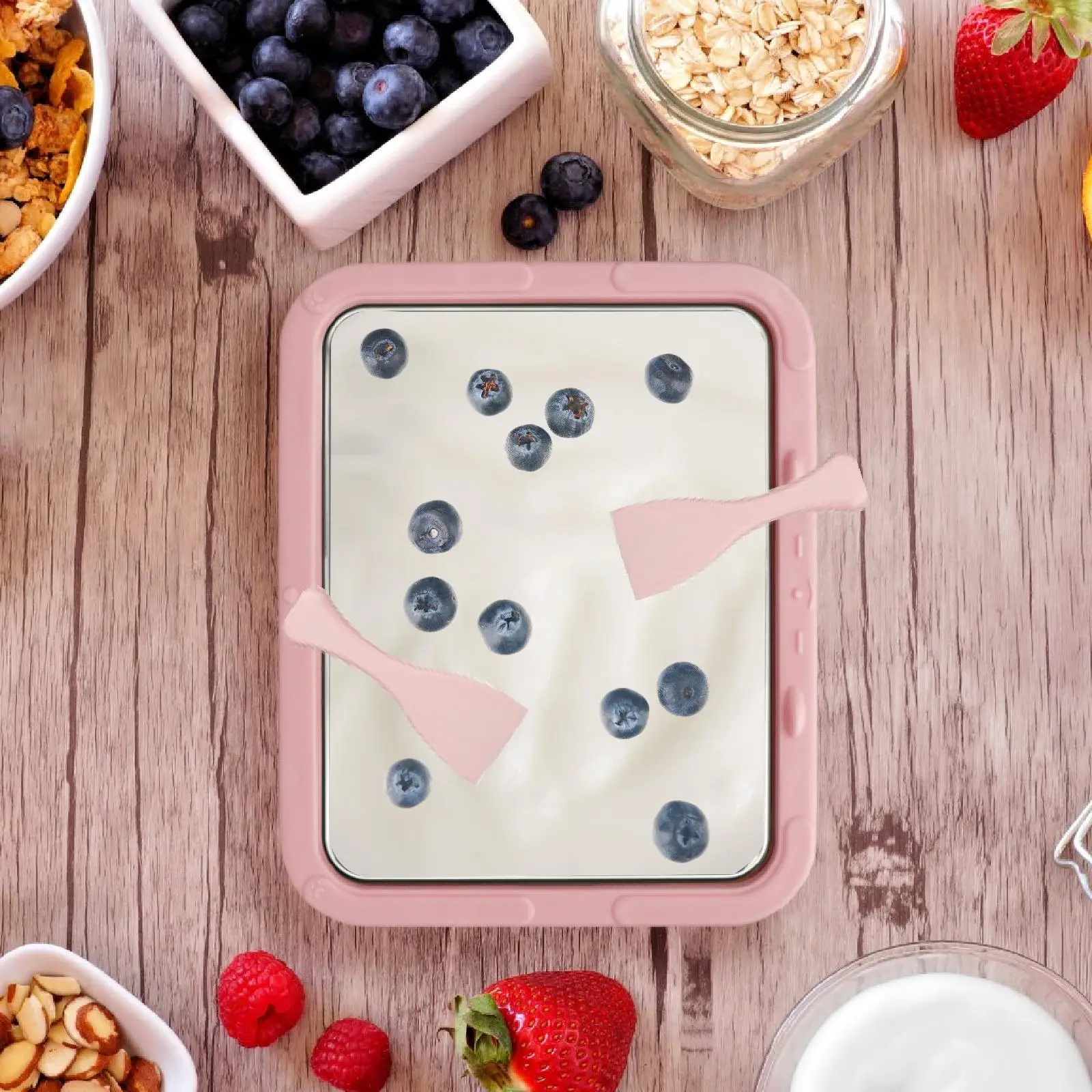 스테인레스 스틸 아이스크림 메이커 DIY 휴대용 가정용 재미있는 가족 활동, 롤 아이스크림 냉동 요구르트 셔벗 만들기