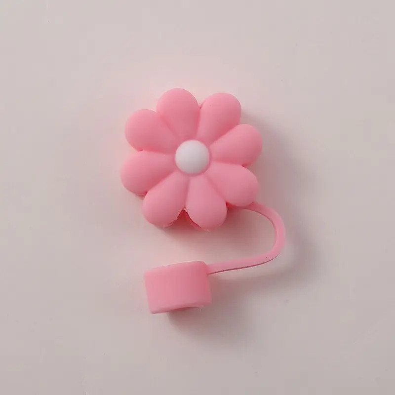 1PC Silicone Begonia Flower Straw Cover Cap Straw Tips Drinking Dust Cap Splash Proof Plugs Cover 10mm Straw Sealing Tool