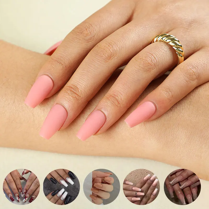 Nadający się do noszenia manicure, rozmazany gradient brązujący, naklejki retro, uroczy manicure z kreskówek, sztuczne paznokcie