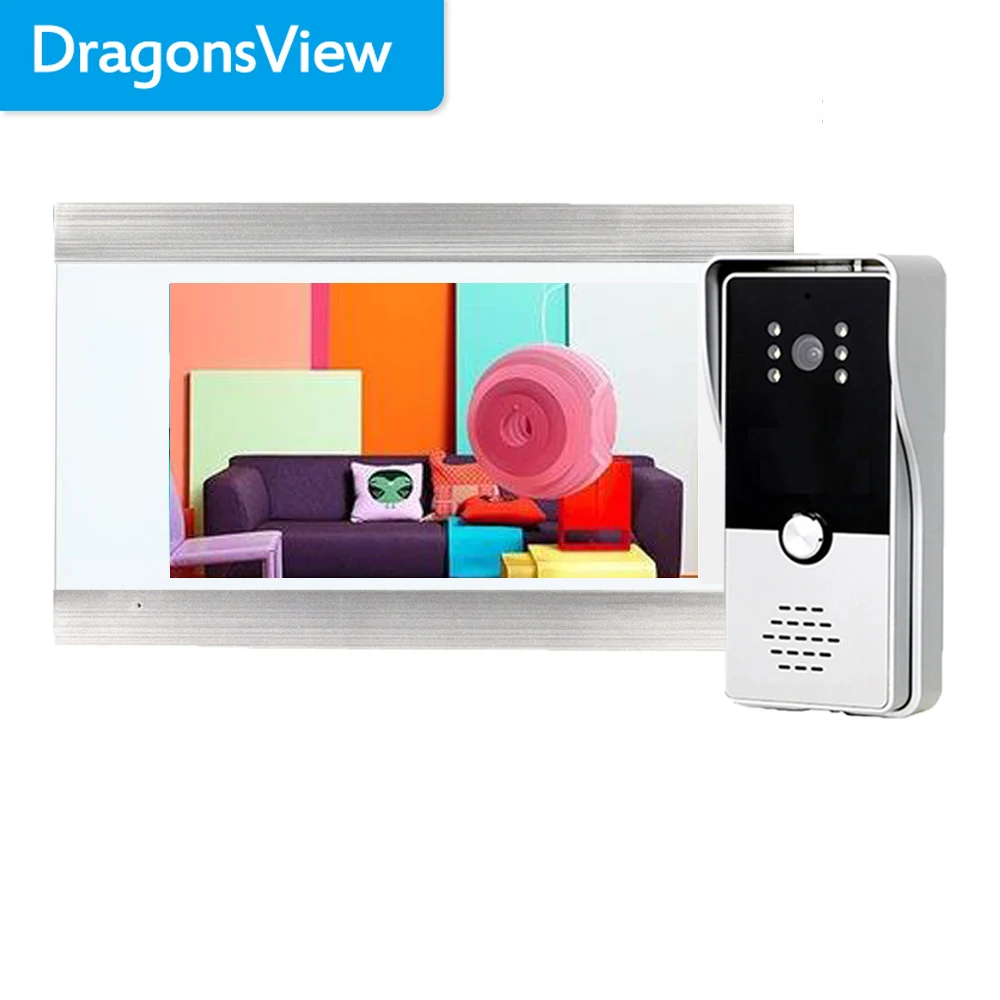 Special Offer Dragonsview 7 Inch Record Home Video Door Phone Intercom with Doorbell Camera Multiple System Unlock  Talk