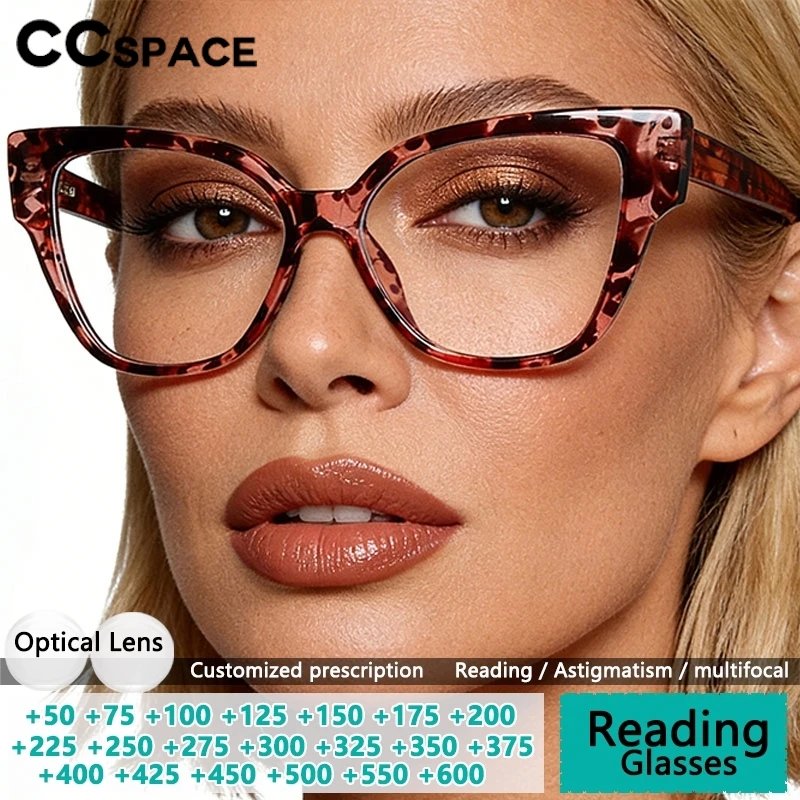 Fashion Leopard Reading Glasses For Women Personality Cat Eye Reader Decorative Frame For Presbyopic Glasses R57609