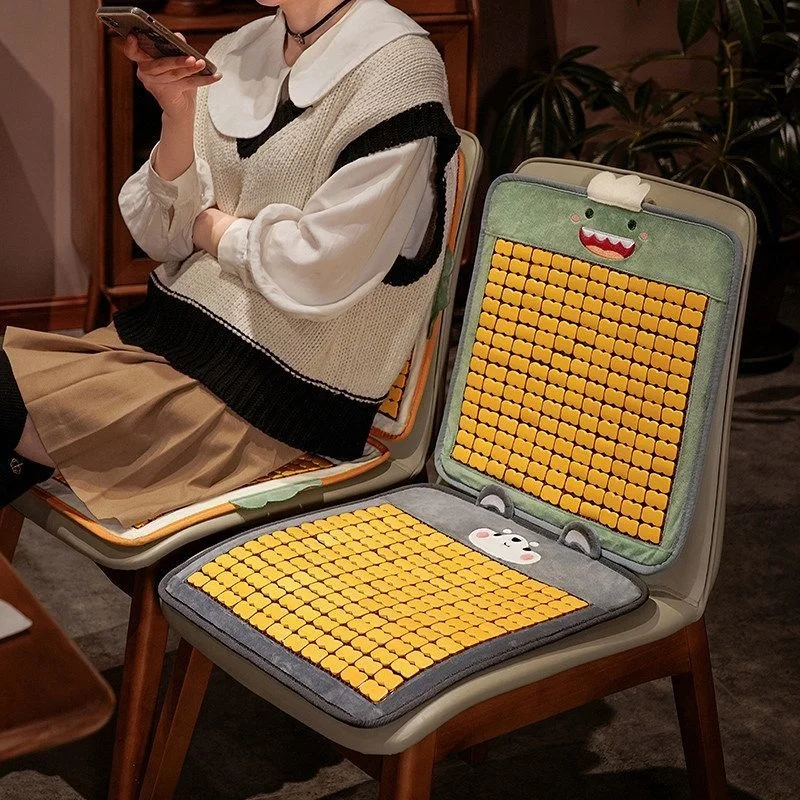 Cooling Bamboo Breathable Seat Cushion Orthopedic Non Slip Portable Summer Chair Pad Office Student Dorm Stool Mat Tailbone