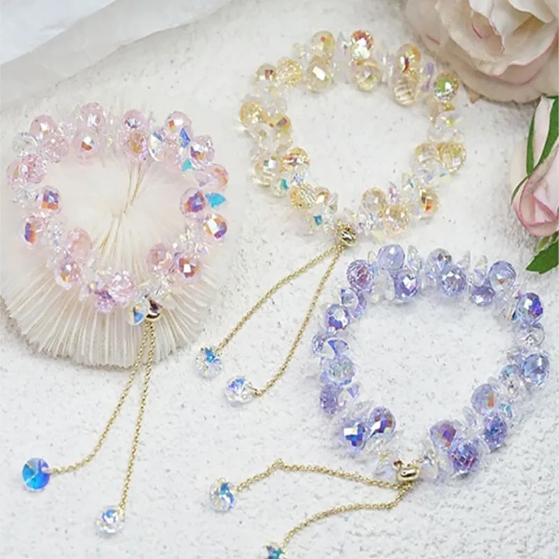 1 Piece Crystal Beaded Bracelet Fashion Shiny Stone Beads Elastic Cord Bracelet Women's Jewelry Jewelry image 6