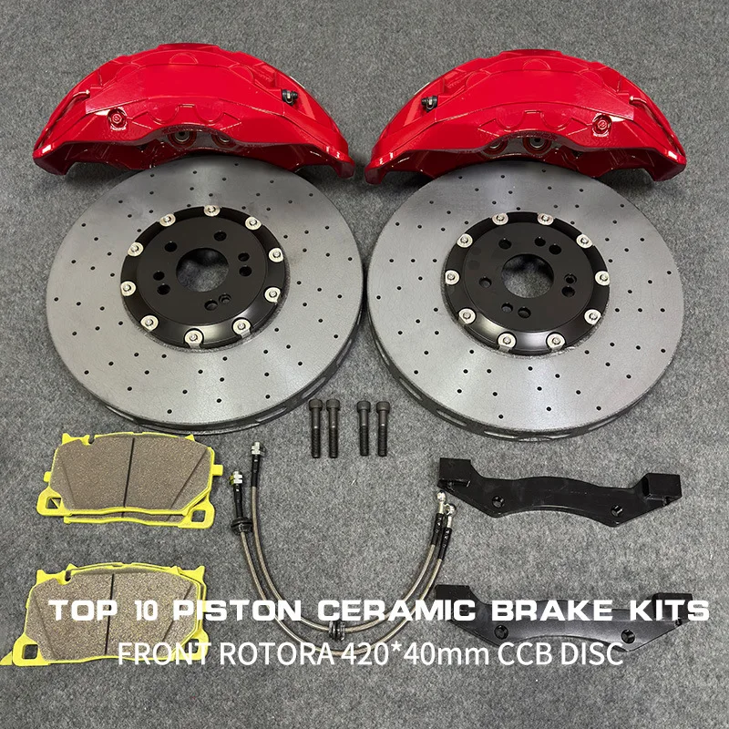 OK Modified Brake Caliper Carbon Ceramic Disc 10 Piston Model Rmx10 Suitable set forAudi A6 A7 Q5 Q7 Q8 Rs6 Rs8