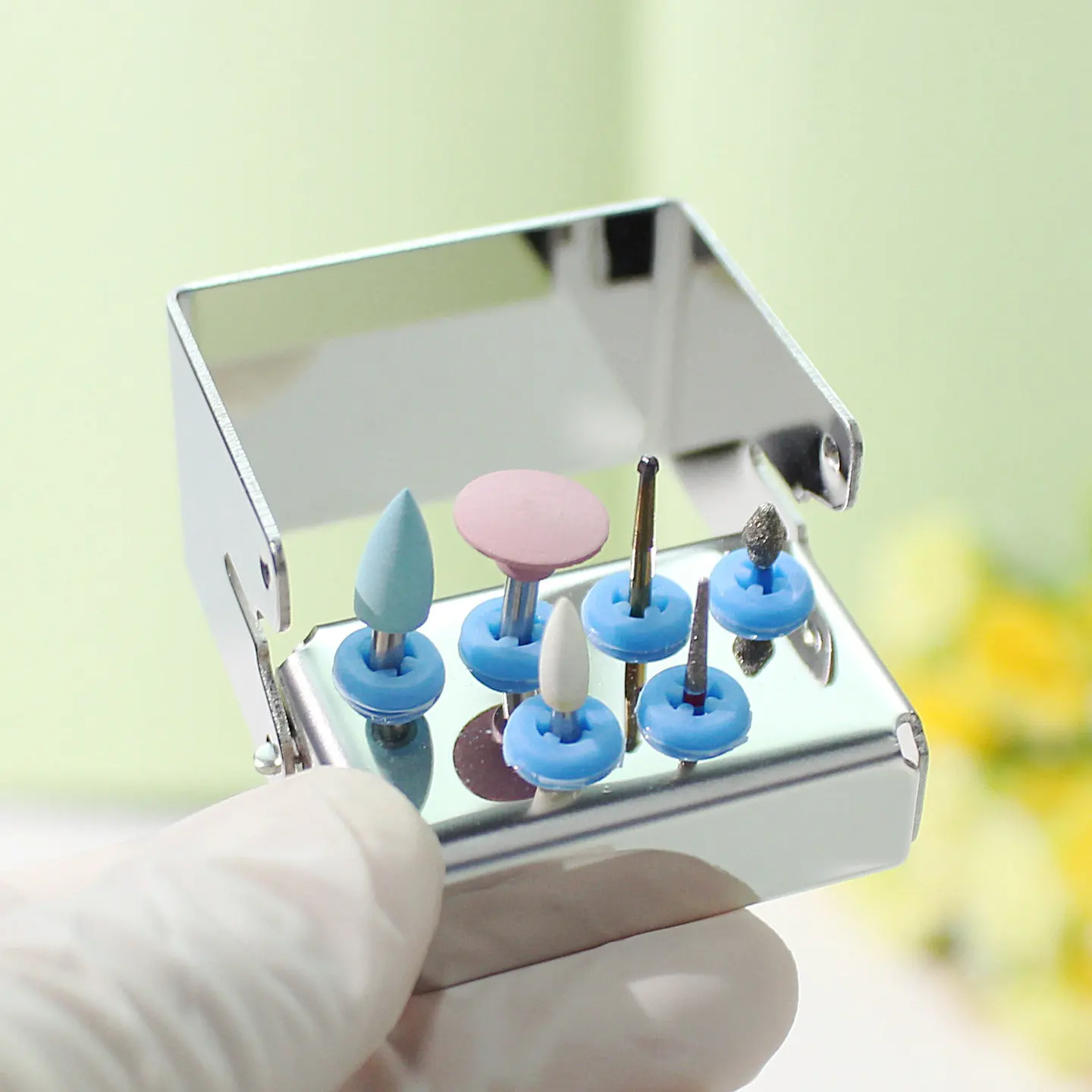 

6-луночный держатель для стоматологических боров, автоклав, стерилизатор, эндофайл, дезинфекционная коробка, органайзер, стоматологические инструменты из нержавеющей стали