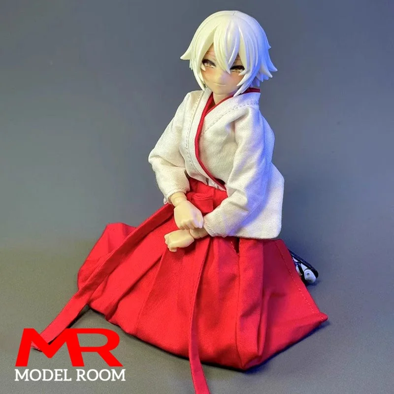 1/12 스케일 일본 미코 의상 기모노 옷 모델 6인치 로만키 달팽이 껍질 병사 액션 피규어 바디 인형용