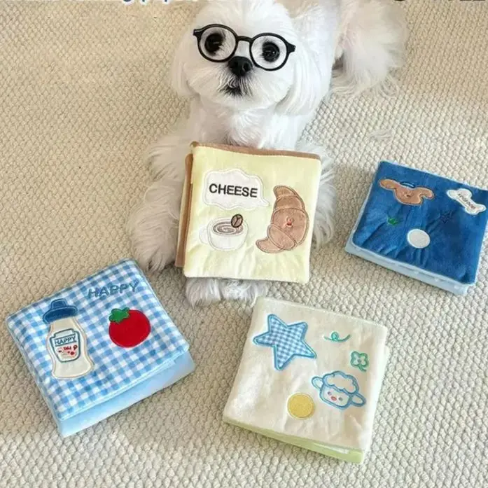 

Funny Pet Castanets Hidden Food Toy with Sound Sniffing Food Hidden Cloth Book Pet Chewing and Teething Toy Pet Supplies