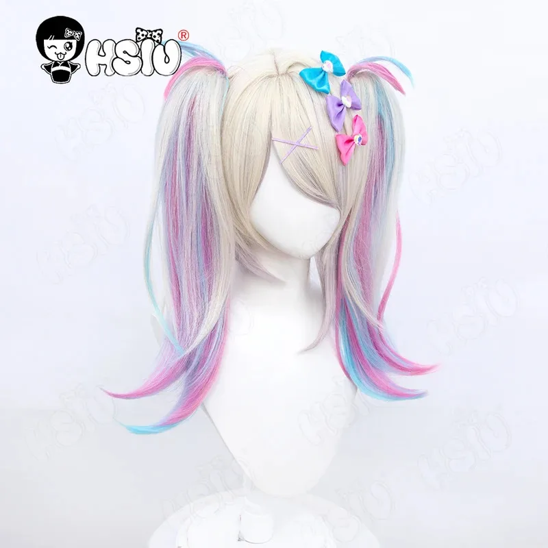 Needy girl KAngle angel sugar Cosplay Wig Game needy girl overdose Cosplay Wig HSIU 45CM Gradient Double ponytail short Hair