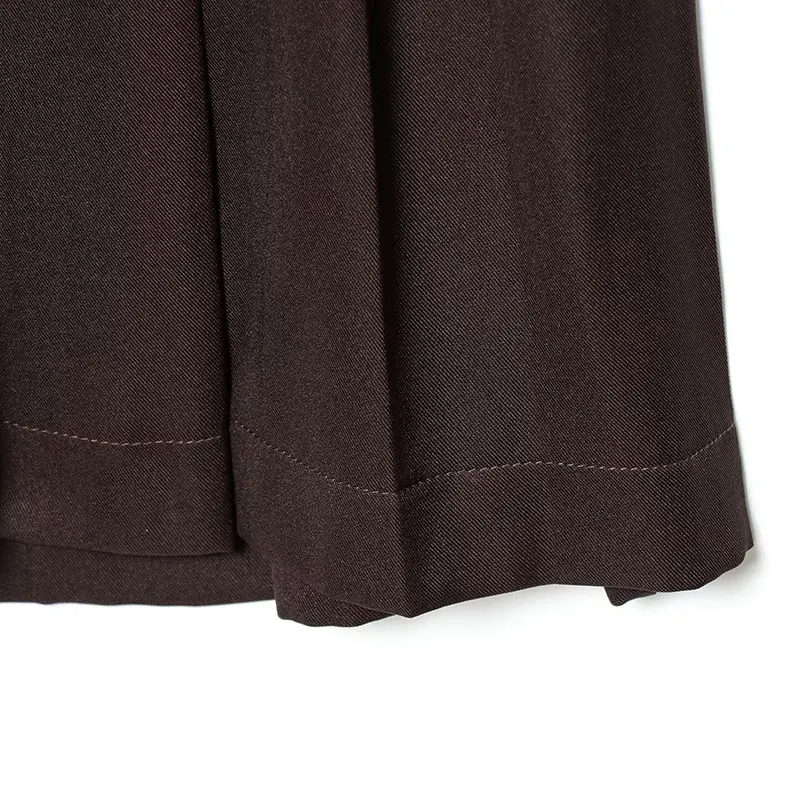 NLZGMSJ 2026 春秋 レディース ワイドプリーツ ミディスカート パーティー ロングスカート ファッション レディース ハイストリート カジュアルスカート