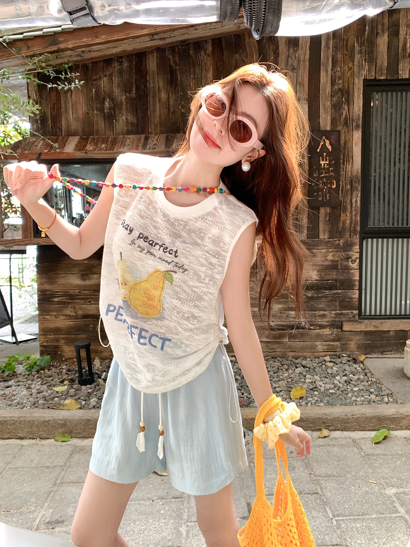 

Летняя тонкая свободная футболка с коротким рукавом, женская повседневная рубашка в корейском стиле с вышивкой, дышащая рубашка без рукавов длиной до плеч