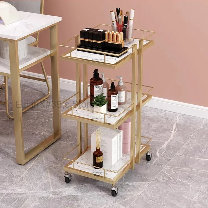 

Storage Aesthetic Trolley Beauty Salon Metal Rolling Utility Salon Trolley Hairdresser Carrello Attrezzi Salon Equipment MQ50TC