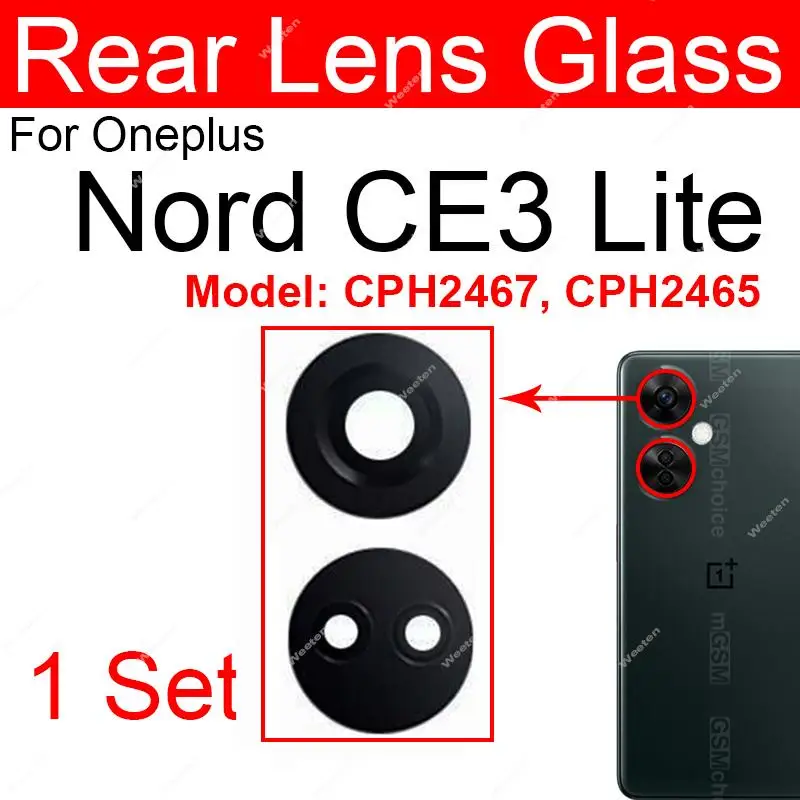 For Oneplus Nord N30 Nord CE2 Lite CE3 Lite Rear Camera Glass Lens with Adhesive Sticker Glue